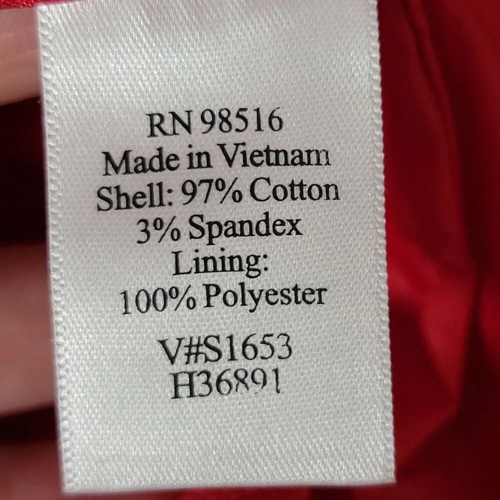 Coldwater Creek Womens Red Big Buttons 3/4 Sleeves Work Blazer Jacket Size 8